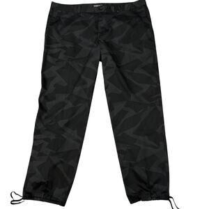 Nike Golf Pants Mens Size 42x32 Black Abstract Chino Tour Performance Synch Hems
